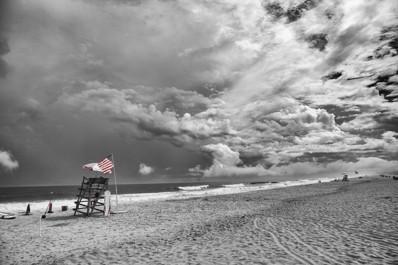 American Flag Lifeguard Stand Black & White Prints Bill McKim Photography