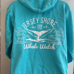 Est. 2016 Design Jersey Shore Whale Watch Heavyweight Sweatshirt printed both sides Bill McKim Photography Youth Large Blueberry 