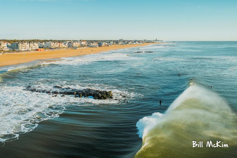 Early morning sun and waves Jersey Shore