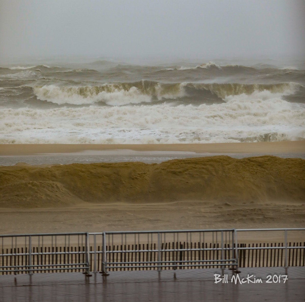Ocean front video storm in Belmar at High Tide