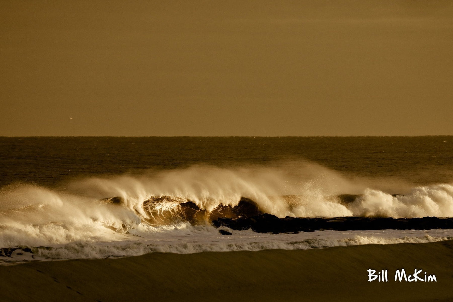 Wind Swept waves coastal Jersey sunset Monmouth County