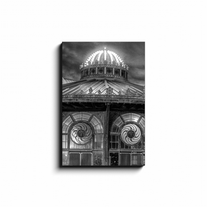 Asbury Park Carousel Eyes Artwork Bill McKim Photography -Jersey Shore whale watch tours Black Wrap 1.25 inch 20x30 inch