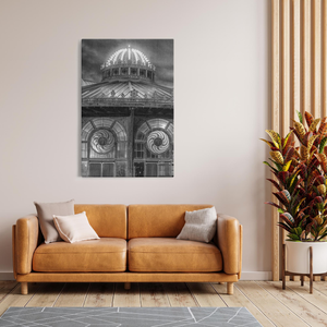 Asbury Park Carousel Eyes Artwork Bill McKim Photography -Jersey Shore whale watch tours Black Wrap 1.25 inch 40x60 inch