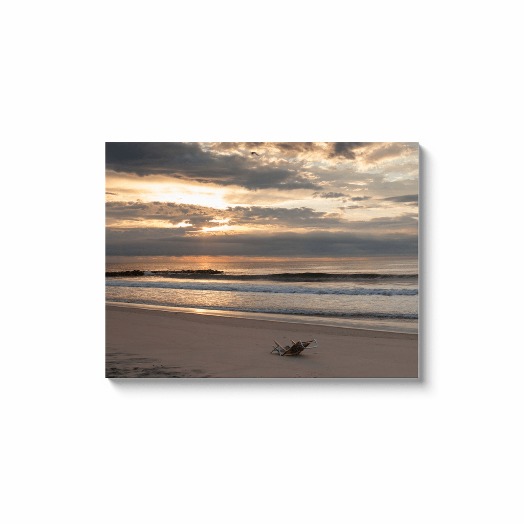 Beach Chair at Sunrise Artwork print by Bill Mckim Bill McKim Photography -Jersey Shore whale watch tours 