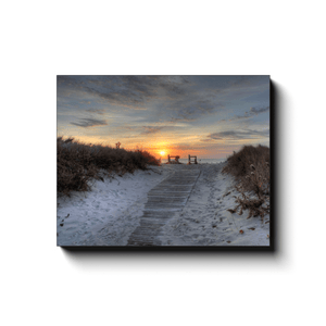 Beach Path Gallery Wrap Bill McKim Photography -Jersey Shore whale watch tours Black Wrap 1.25 inch 16x20 inch