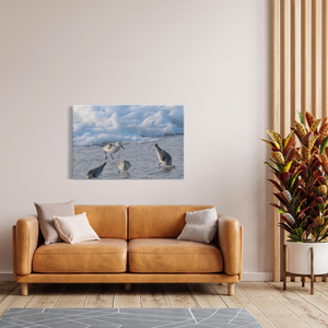 Cold Birds Canvas By Bill Mc Kim Bill McKim Photography -Jersey Shore whale watch tours Image Wrap 1.25 inch 32x48 inch