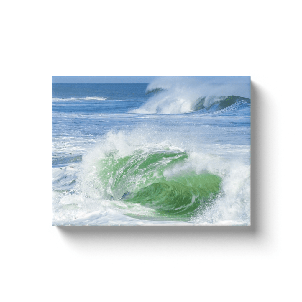 Emerald Wave Canvas Gallery Wrap Bill McKim Photography -Jersey Shore whale watch tours Image Wrap 1.25 inch 12x16 inch