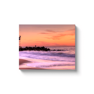 Fisherman at Shark River Inlet 2012 "Sorbet Sunrise" Bill McKim Photography -Jersey Shore whale watch tours Image Wrap 1.25 inch 16x20 inch