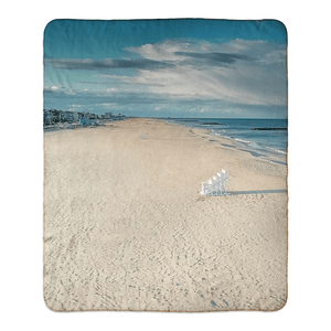 Fleece Sherpa Blankets Bill McKim Photography -Jersey Shore whale watch tours 50x60 inch Tan 