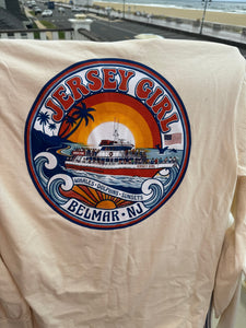 Jersey Girl Endless Summer T-Shirt Bill McKim Photography -Jersey Shore whale watch tours Cream. Long Sleeve Small 