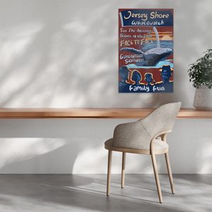 Jersey Shore Whale Watch Poster Retro Bill McKim Photography -Jersey Shore whale watch tours 