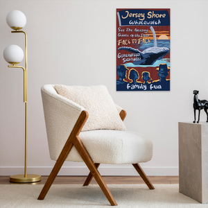 Jersey Shore Whale Watch Poster Retro Bill McKim Photography -Jersey Shore whale watch tours 