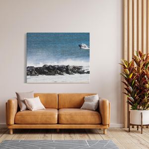 Jersey shore Whales Canvas Bill McKim Photography -Jersey Shore whale watch tours Image Wrap 1.25 inch 48x60 inch