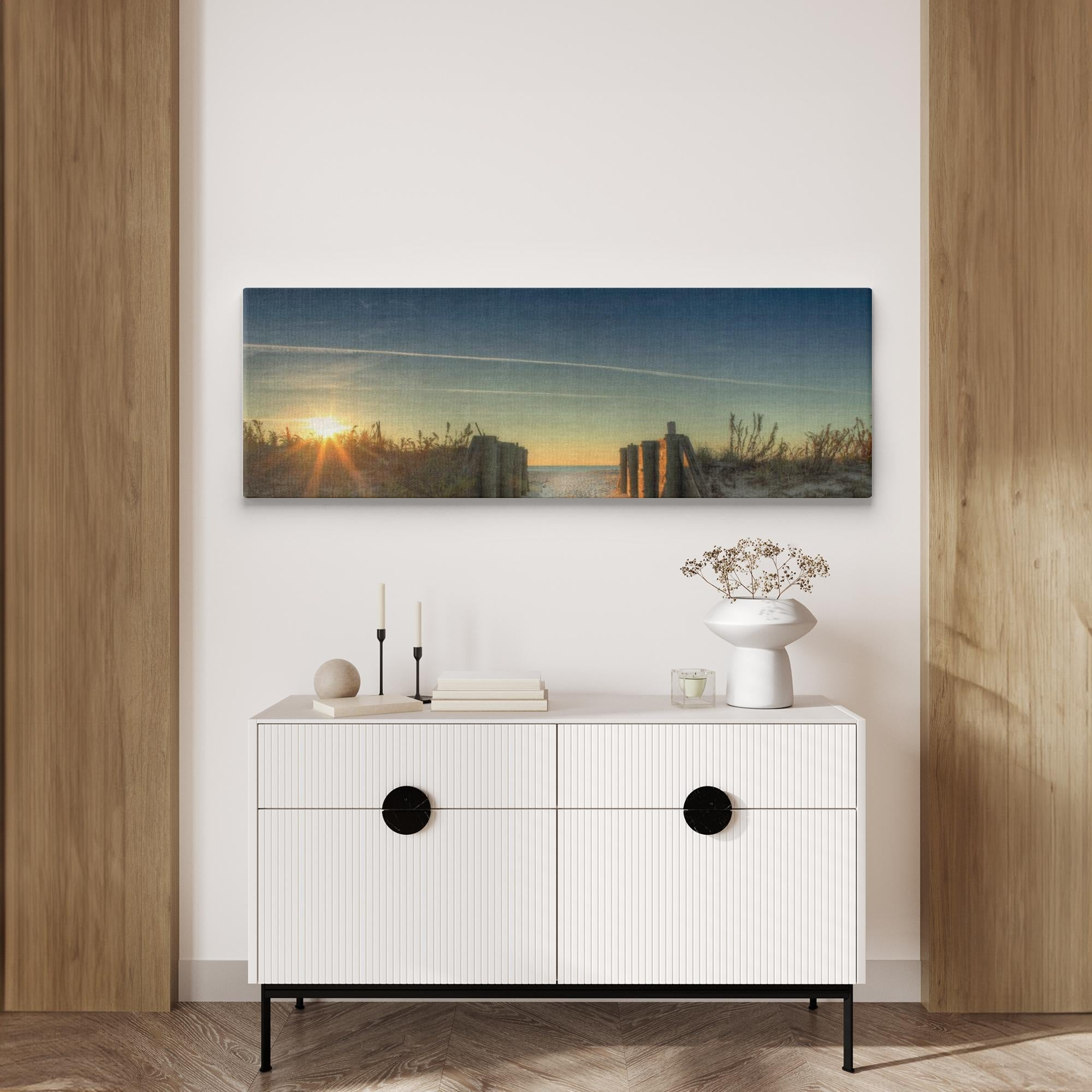 Spring Lake Pier Beach Artwork Print Bill McKim Photography -Jersey Shore whale watch tours Image Wrap 1.25 inch 20x60 inch