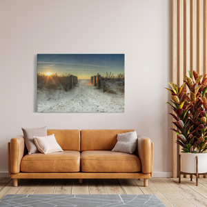 Spring Lake Pier Beach Artwork Print Bill McKim Photography -Jersey Shore whale watch tours Image Wrap 1.25 inch 40x60 inch