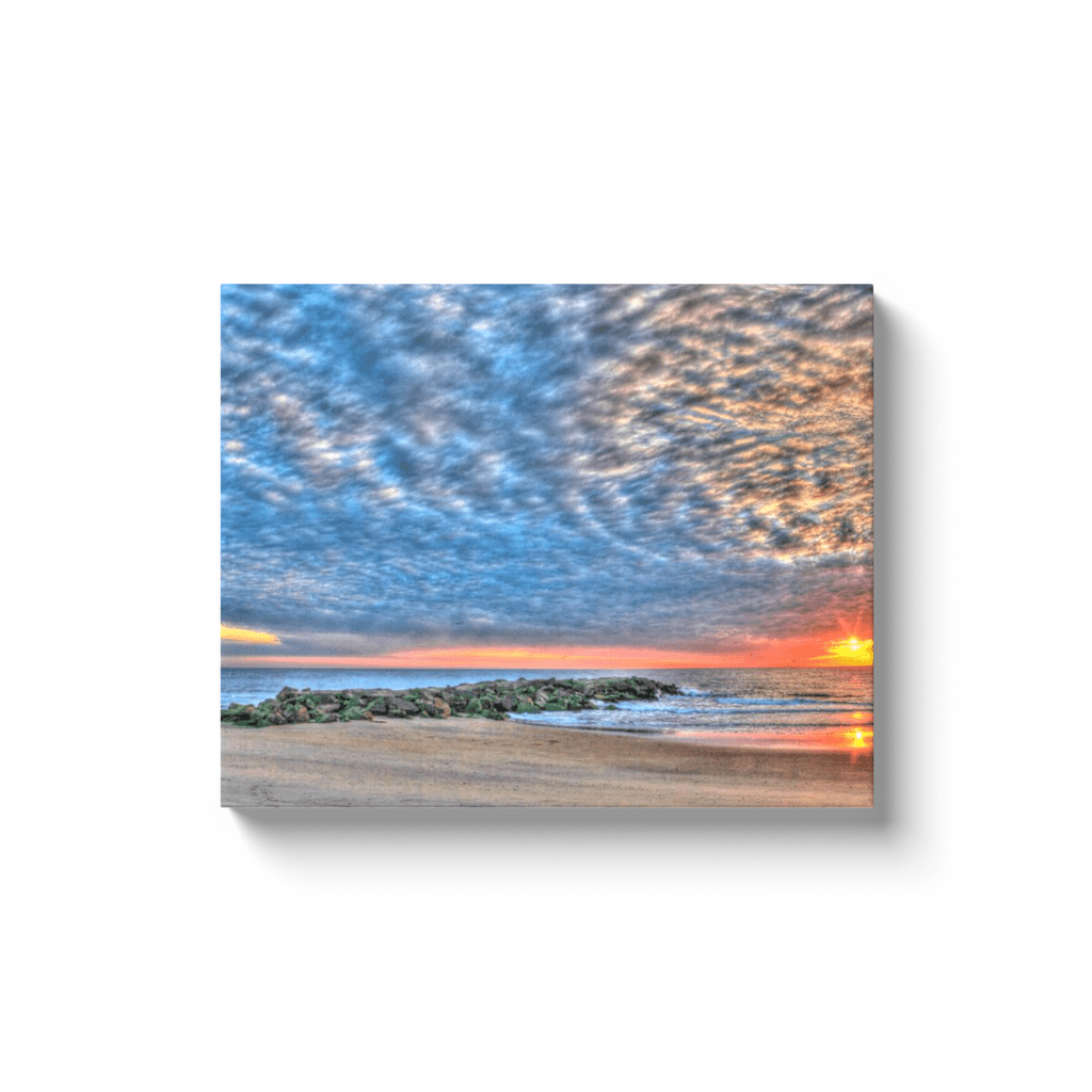 Tiki Bar Sunrise Bill McKim Photography -Jersey Shore whale watch tours Image Wrap 1.25 inch 16x20 inch