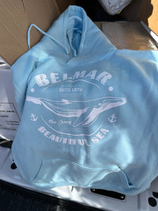 150th Anniversary Belmar Sweatshirt Whale Print Canyon Run Bill McKim Photography -Jersey Shore whale watch tours 