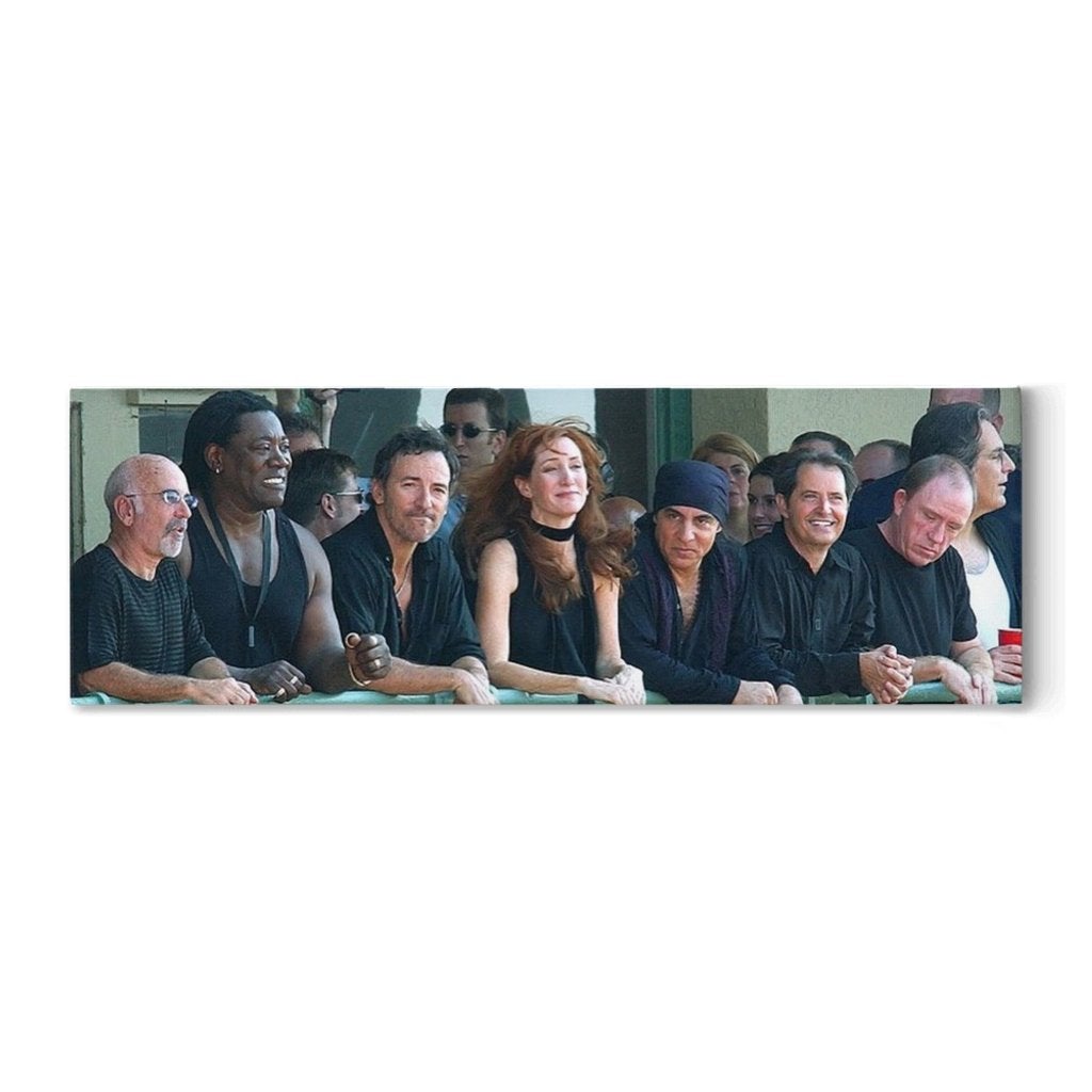 Double Framed Bruce Springsteen & E Street Band 2002 Traditional Stretched Canvas Bill McKim Photography Standard Black Double Frame 16 x 48 