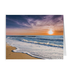 Folded Note Cards Beach Sunrise & Envelopes Bill McKim Photography -Jersey Shore whale watch tours 120# Silk Cover 4.25x5.5 inch 5 Cards