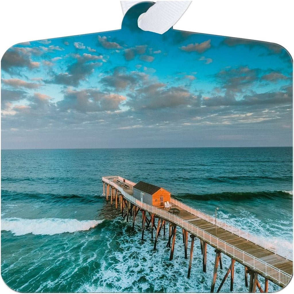 Metal Ornaments Belmar Fishing Pier Bill McKim Photography -Jersey Shore whale watch tours One Sided Dove Box 