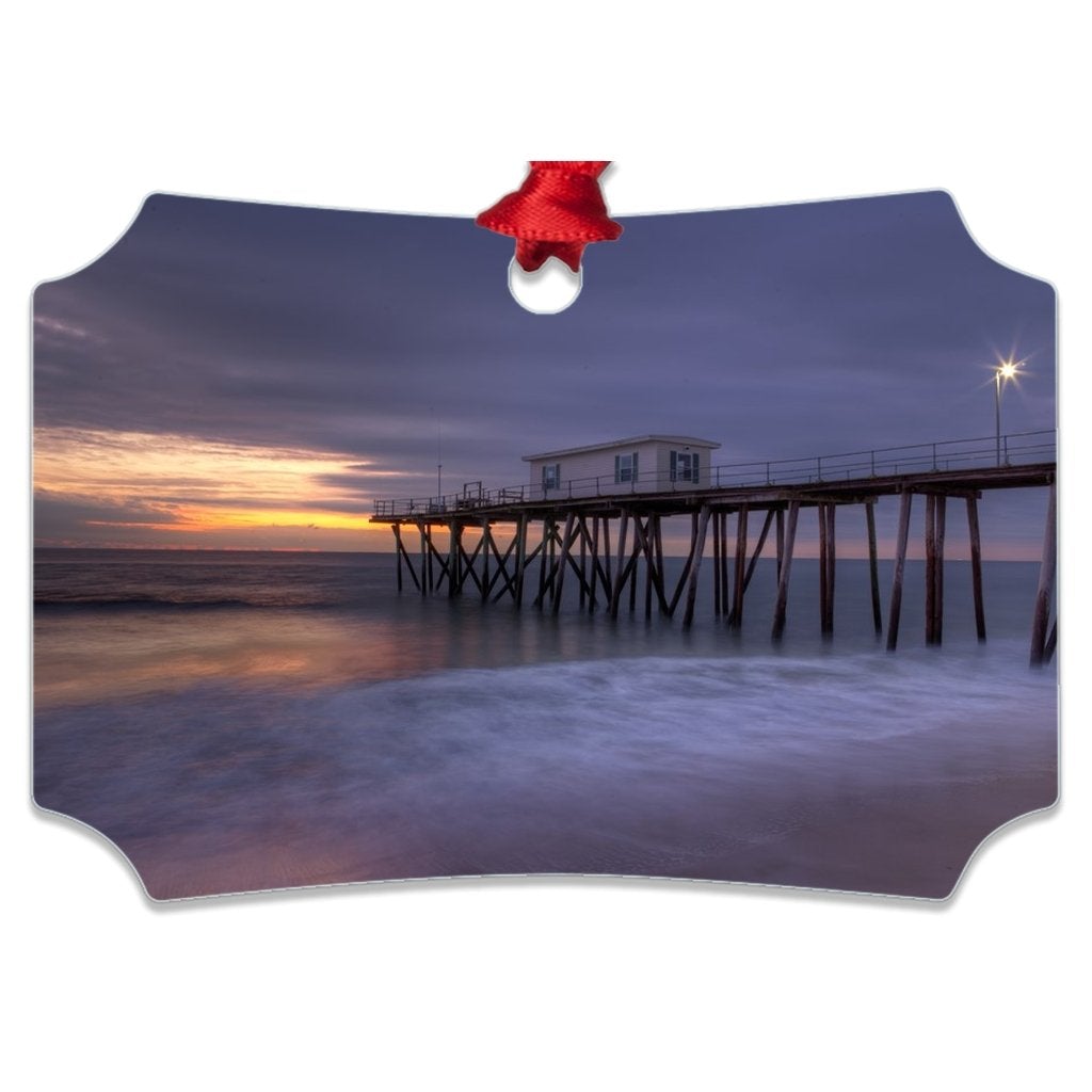 Metal Ornaments Vintage Belmar Fishing Pier photo Christmas Bill McKim Photography -Jersey Shore whale watch tours One Sided Berlin 
