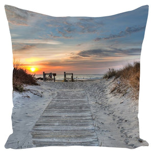 Outdoor Pillows Spring Lake Beach Entrance Before Sandy Bill McKim Photography 