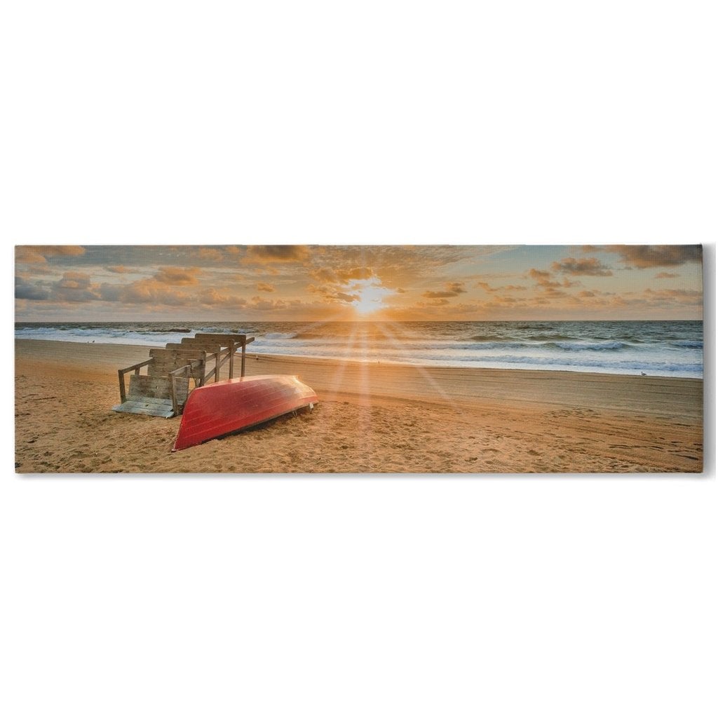 Traditional Stretched Canvas Bill McKim Photography -Jersey Shore whale watch tours 0.75 inch - Thin 12x36 inch 